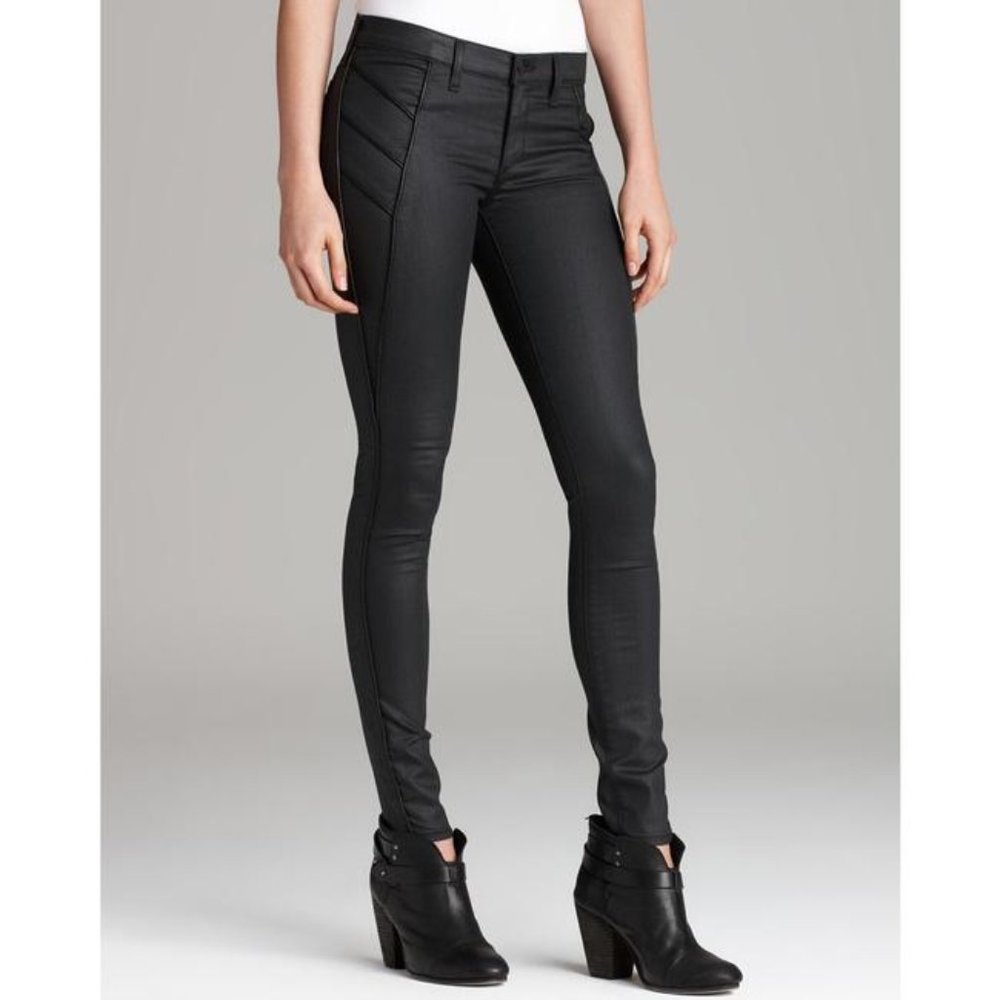Rag & Bone Shoreditch Black Moto Jeans